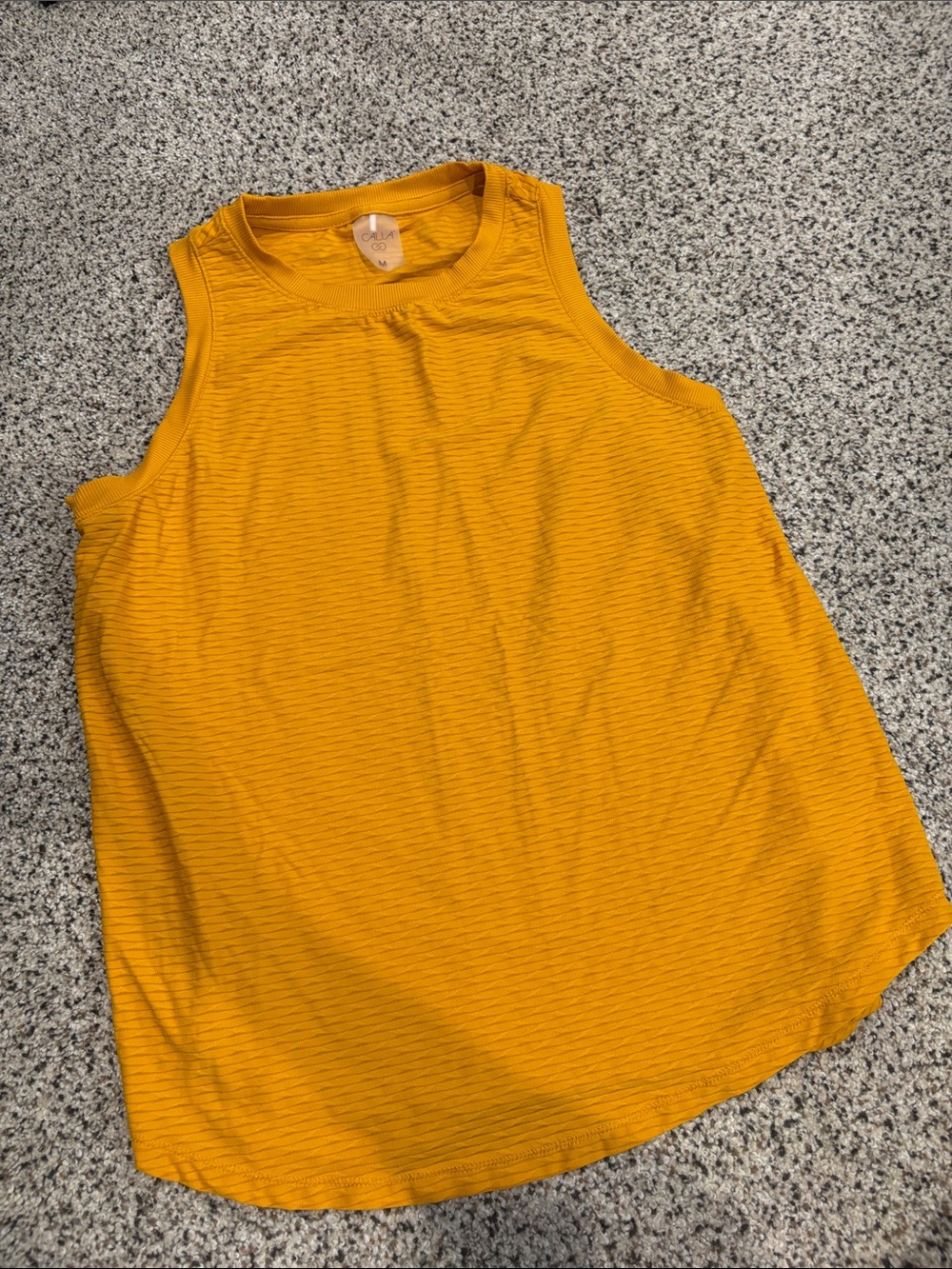 CALIA by Carrie Underwood Mustard Ribbed Sleeveless Tank